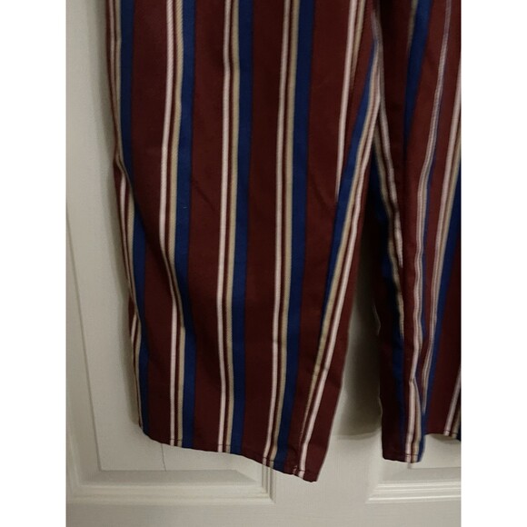Charlotte Russe Women’s Burgundy Striped Jumpsuit Romper Size Medium Open Back - Picture 5 of 13